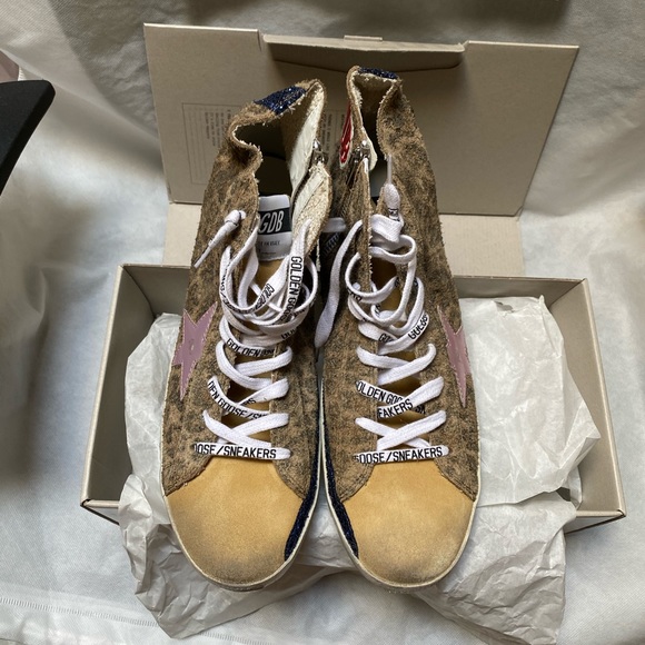 NIB Golden Goose Francy Leopard Suede Sneaker, 39 - Picture 10 of 16